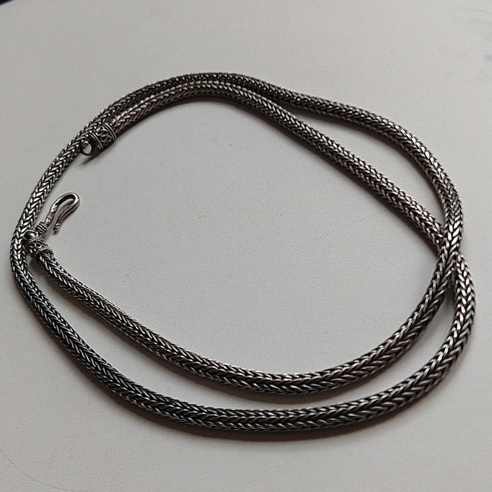 Vintage Bali style snake chain 925 sterling silver